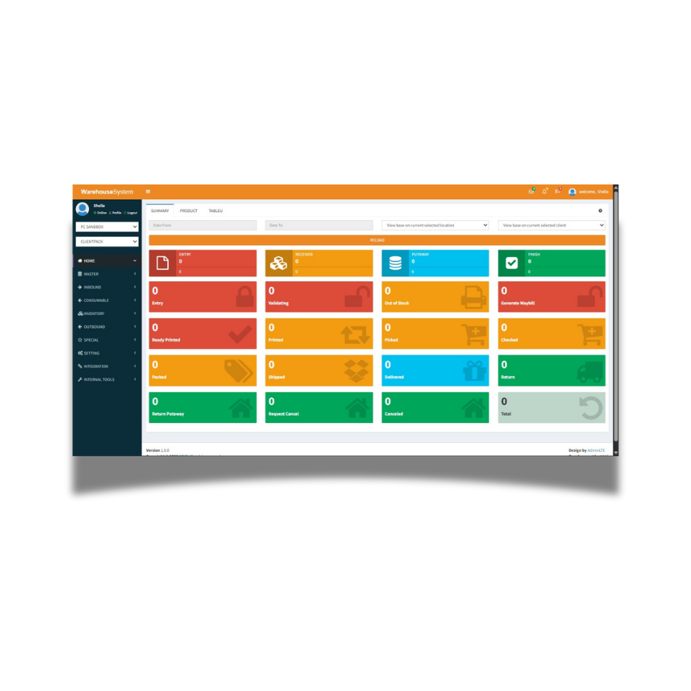 Dashboard Eklips WMS